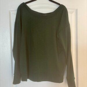 78&Sunny Green Long Sleeved Off the Shoulder Top
